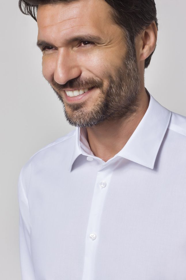 Seidensticker Hemd Herren Seidensticker Slim Bügelfreie Einfarbig 100% Baumwolle Kragen Italienisch Lange Ärmel