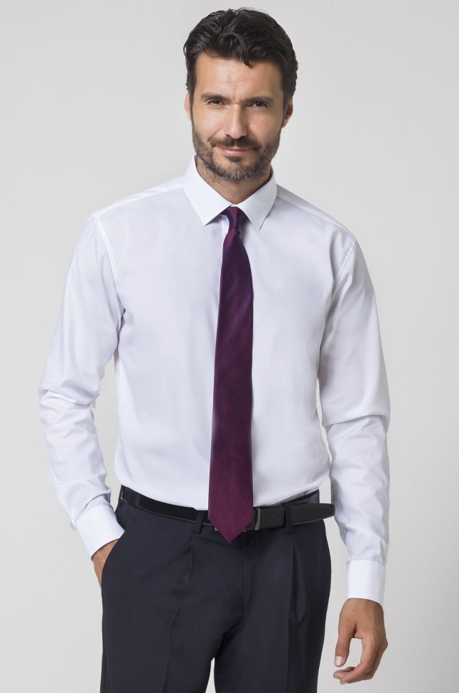 seidensticker Hemd Herren Seidensticker Slim Bügelfreie Einfarbig 100% Baumwolle kragen Italienisch Lange Ärmel