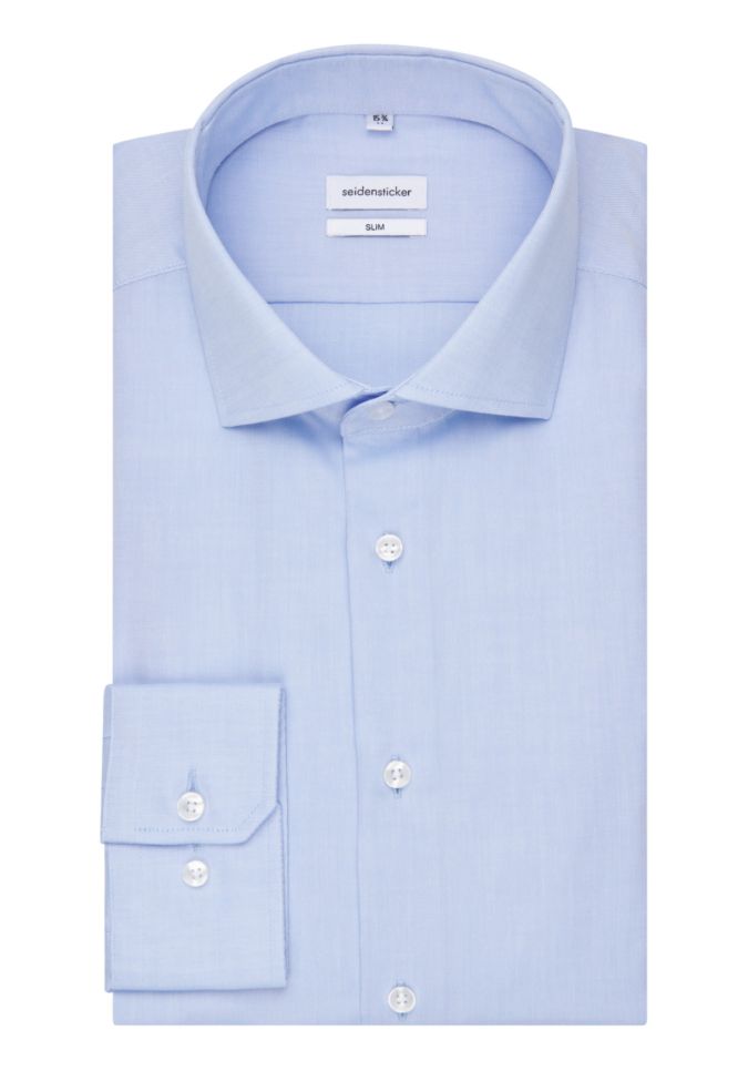 seidensticker Hemd Herren Seidensticker Slim Bügelfreie Einfarbig kragen Italienisch Lange Ärmel