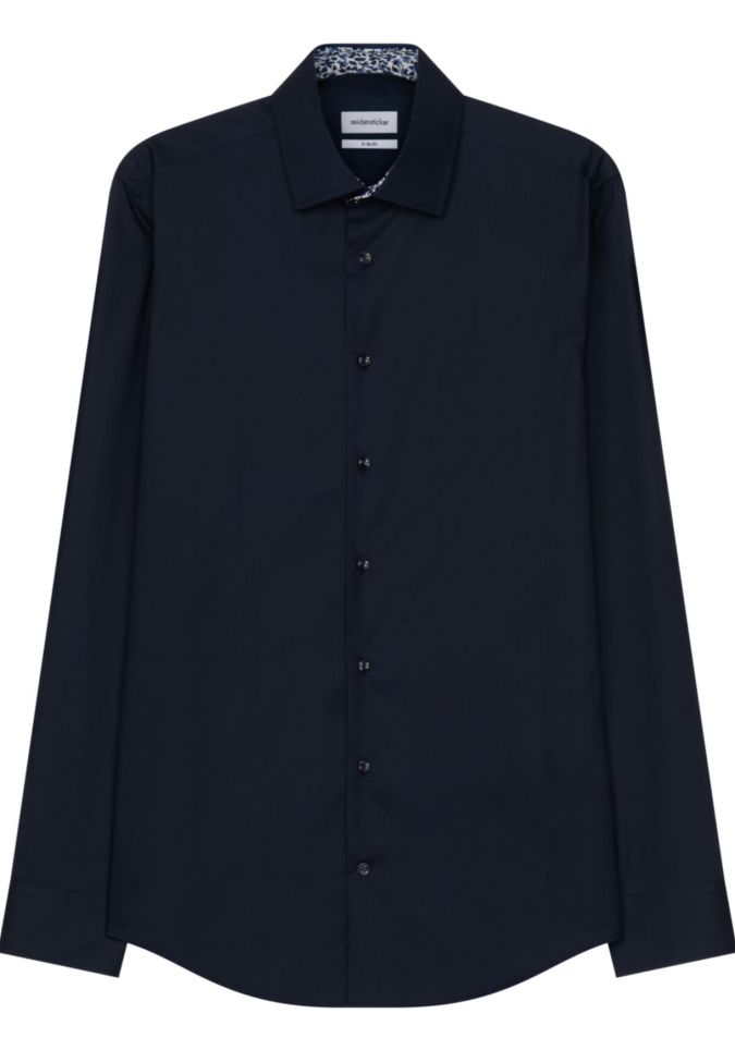 Seidensticker Hemd Herren Seidensticker Slim Bügelfreie Einfarbig Kragen Italienisch Lange Ärmel