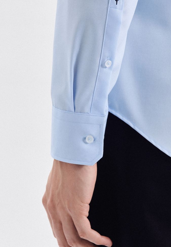 Seidensticker Hemd Herren Seidensticker Slim Bügelfreie Einfarbig Kragen Italienisch Lange Ärmel