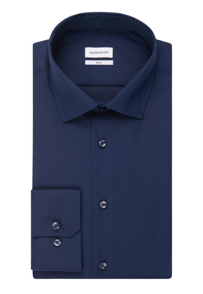 seidensticker Hemd Herren Seidensticker Slim Bügelfreie Einfarbig kragen Italienisch Lange Ärmel