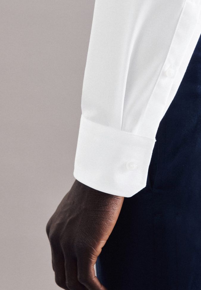 Seidensticker Hemd Herren Seidensticker Slim Bügelfreie Einfarbig Kragen Button-Down Lange Ärmel