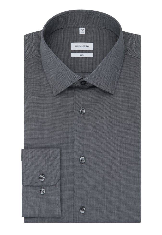 seidensticker Hemd Herren Seidensticker Slim Bügelfreie Einfarbig kragen Italienisch Lange Ärmel