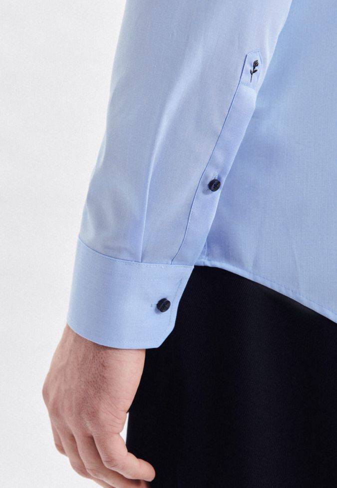 Seidensticker Hemd Herren Seidensticker Slim Bügelfreie Einfarbig Kragen Italienisch Lange Ärmel