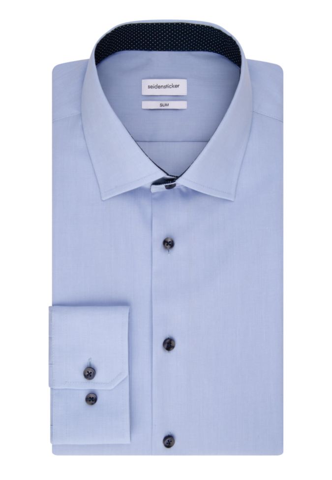 seidensticker Hemd Herren Seidensticker Slim Bügelfreie Einfarbig kragen Italienisch Lange Ärmel