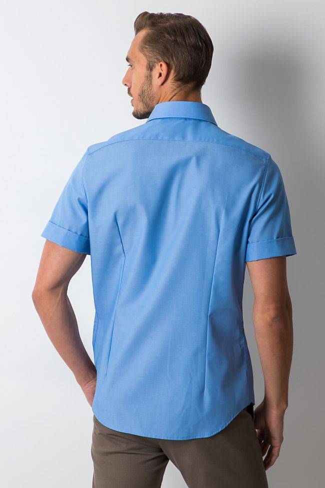 Seidensticker Hemd Herren Seidensticker Slim Bügelfreie Einfarbig 100% Baumwolle Kragen Italienisch Kurze Ärmel