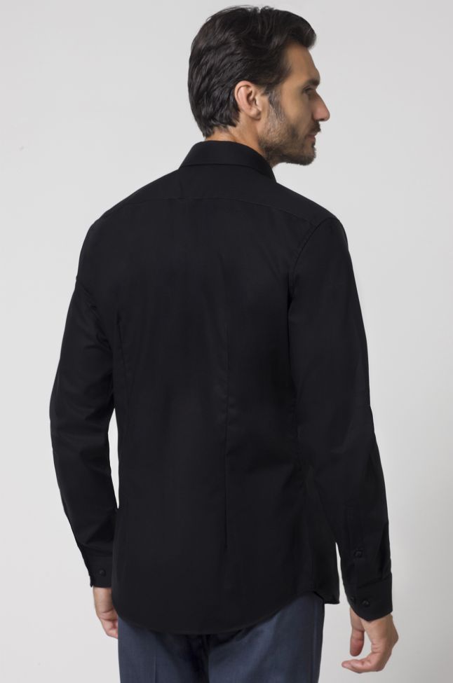 Seidensticker Hemd Herren Seidensticker Slim Bügelfreie Einfarbig 100% Baumwolle Kragen Italienisch Lange Ärmel