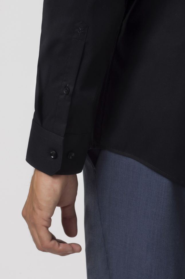 Seidensticker Hemd Herren Seidensticker Slim Bügelfreie Einfarbig 100% Baumwolle Kragen Italienisch Lange Ärmel