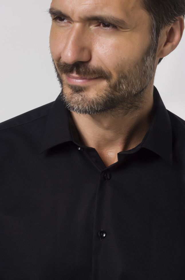 Seidensticker Hemd Herren Seidensticker Slim Bügelfreie Einfarbig 100% Baumwolle Kragen Italienisch Lange Ärmel