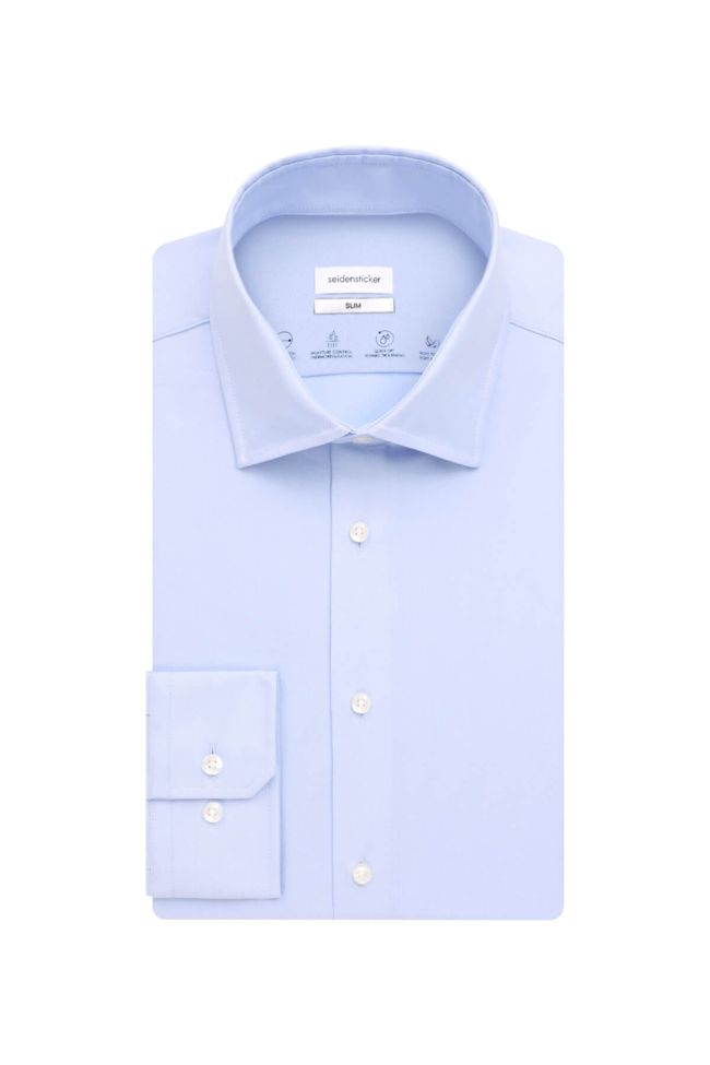 seidensticker Hemd Herren Seidensticker Slim Bügelfreie Einfarbig kragen Italienisch Lange Ärmel