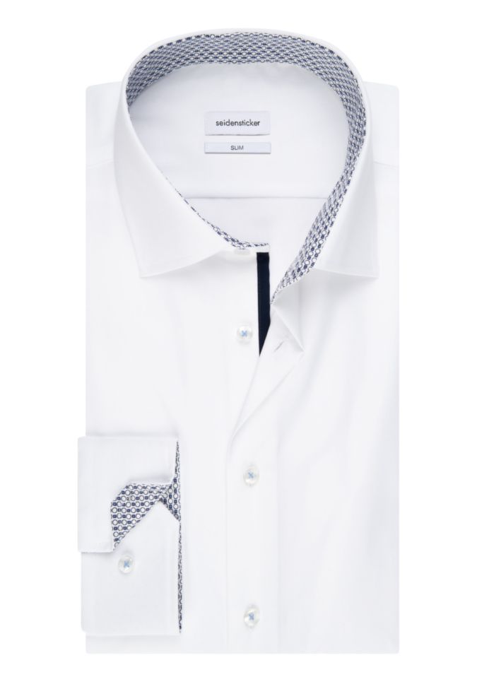 Seidensticker Hemd Herren Seidensticker Slim Bügelfreie Einfarbig Kragen Italienisch Lange Ärmel