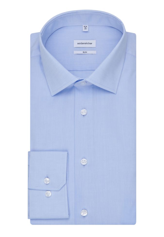 seidensticker Hemd Herren Seidensticker Slim Bügelfreie Einfarbig kragen Italienisch Lange Ärmel
