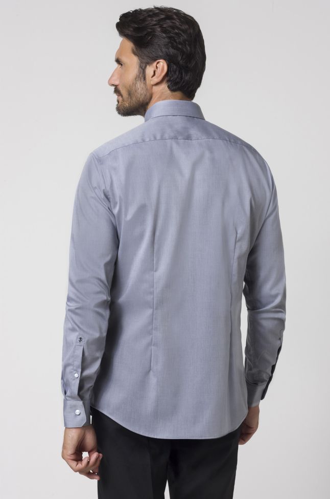 Seidensticker Hemd Herren Seidensticker Slim Bügelfreie Einfarbig 100% Baumwolle Kragen Italienisch Lange Ärmel