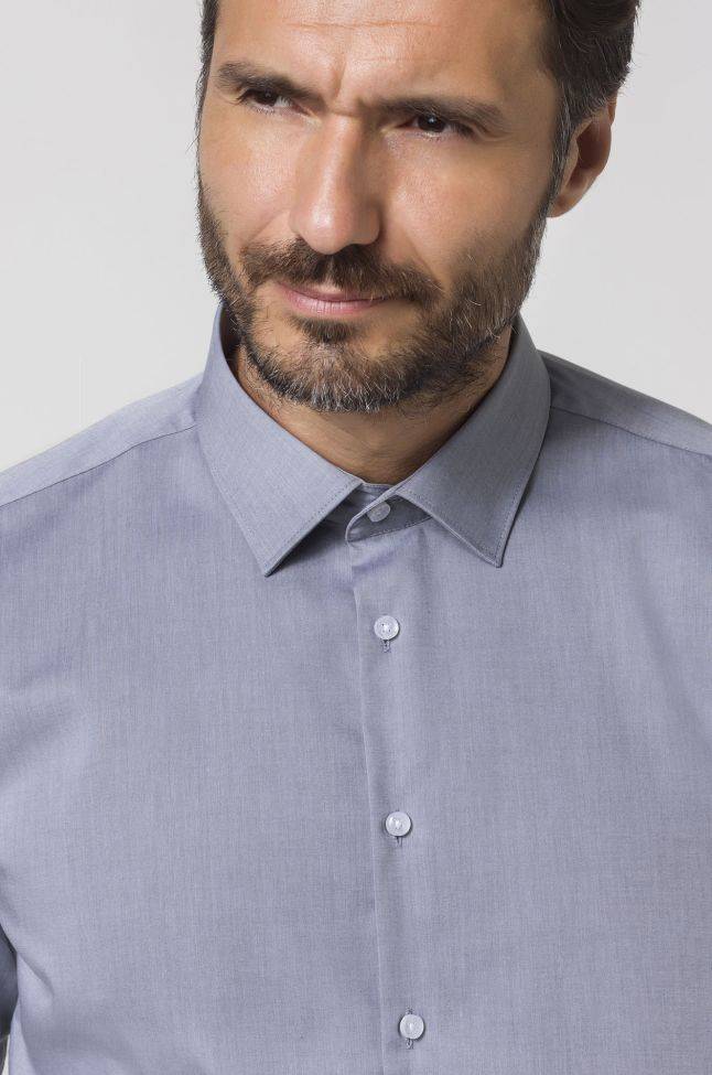 Seidensticker Hemd Herren Seidensticker Slim Bügelfreie Einfarbig 100% Baumwolle Kragen Italienisch Lange Ärmel