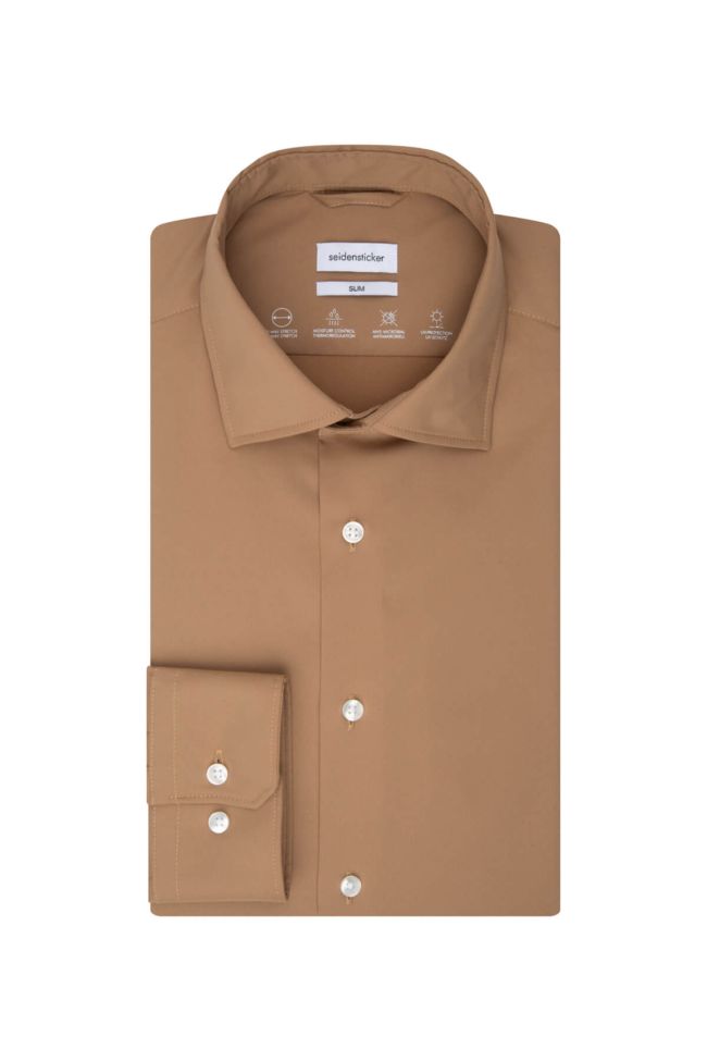 seidensticker Hemd Herren Seidensticker Slim Bügelfreie Einfarbig kragen Italienisch Lange Ärmel