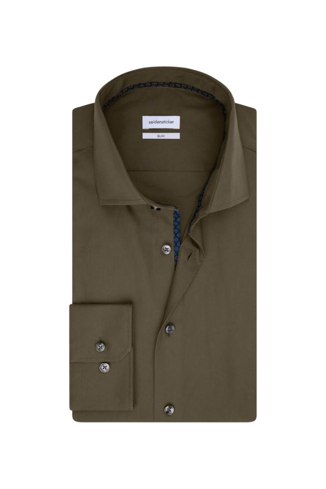 seidensticker Hemd Herren Seidensticker Slim Bügelfreie Einfarbig kragen Italienisch Lange Ärmel