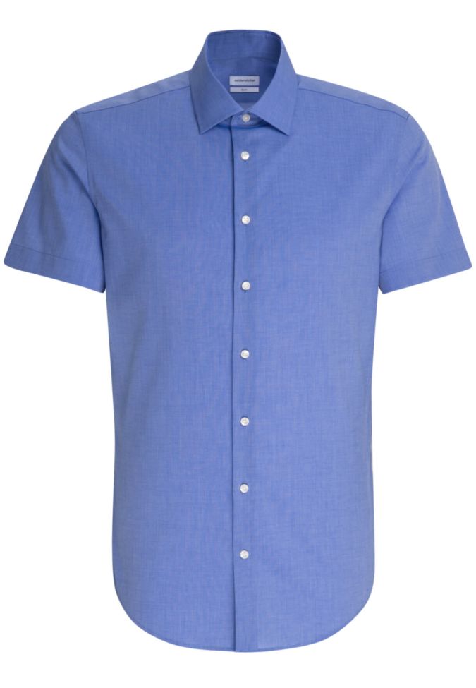 Seidensticker Hemd Herren Seidensticker Slim Bügelfreie Einfarbig Kragen Italienisch Kurze Ärmel