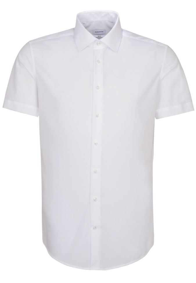 Seidensticker Hemd Herren Seidensticker Slim Bügelfreie Einfarbig Kragen Italienisch Kurze Ärmel