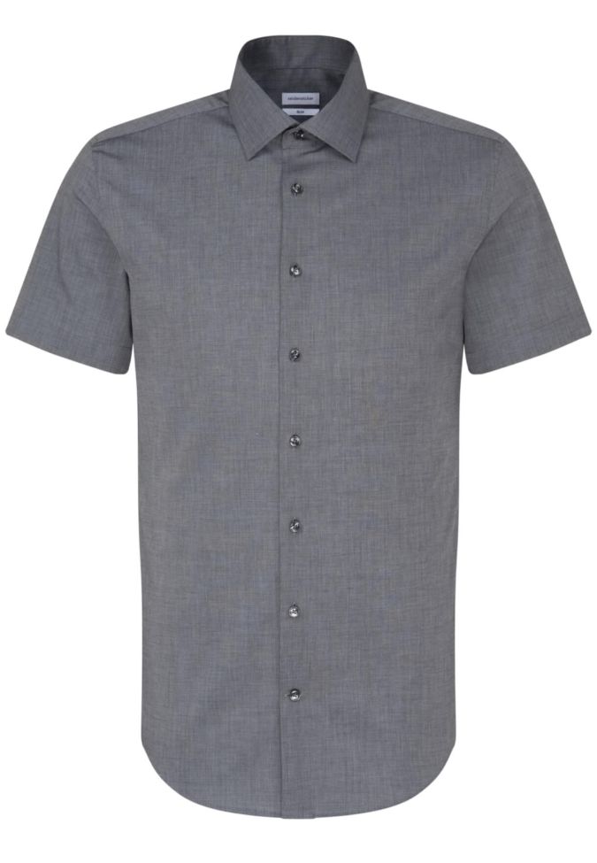 Seidensticker Hemd Herren Seidensticker Slim Bügelfreie Einfarbig Kragen Italienisch Kurze Ärmel