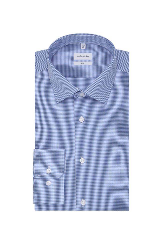 seidensticker Hemd Herren Seidensticker Slim Bügelfreie Karo kragen Italienisch Lange Ärmel