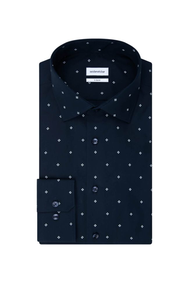seidensticker Hemd Herren Seidensticker Slim Bügelfreie Muster kragen Italienisch Lange Ärmel