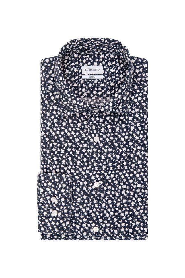 seidensticker Hemd Herren Seidensticker Slim Bügelfreie Muster kragen Italienisch Lange Ärmel