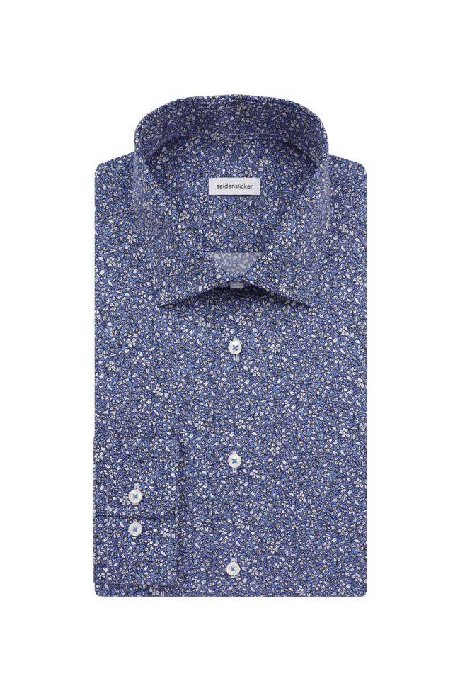 seidensticker Hemd Herren Seidensticker Slim Bügelfreie Muster kragen Italienisch Lange Ärmel
