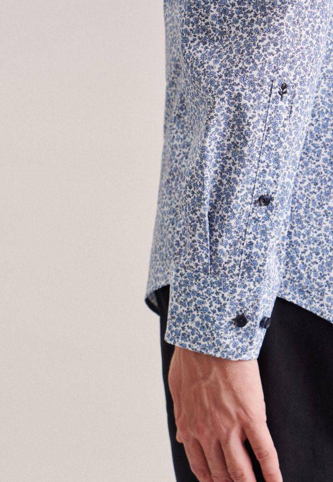 Seidensticker Hemd Herren Seidensticker Slim Bügelfreie Muster Kragen Italienisch Lange Ärmel