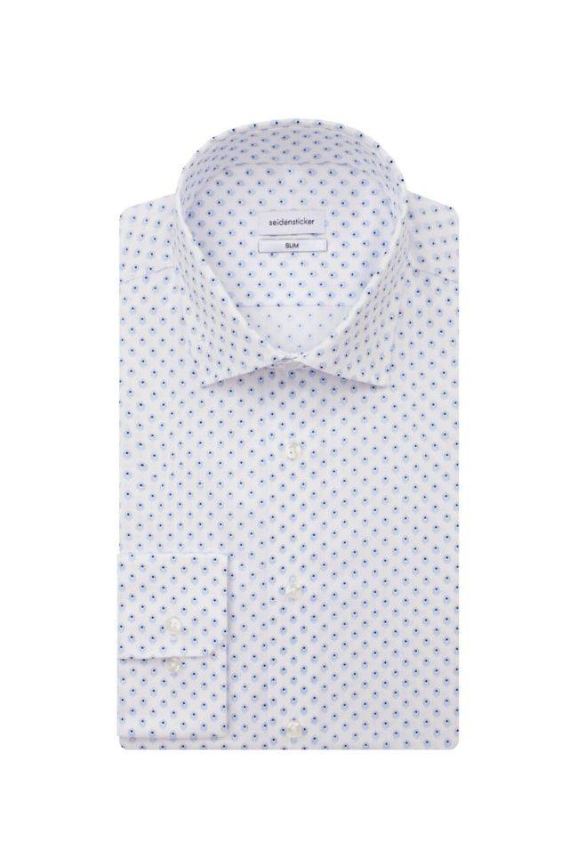 seidensticker Hemd Herren Seidensticker Slim Bügelfreie Muster kragen Italienisch Lange Ärmel
