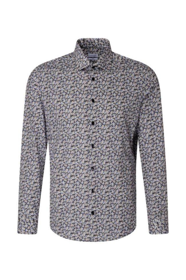 seidensticker Hemd Herren Seidensticker Slim Bügelfreie Muster kragen Italienisch Lange Ärmel