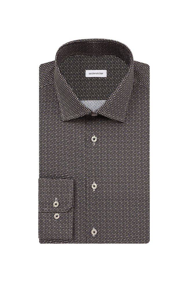 seidensticker Hemd Herren Seidensticker Slim Bügelfreie Muster kragen Italienisch Lange Ärmel
