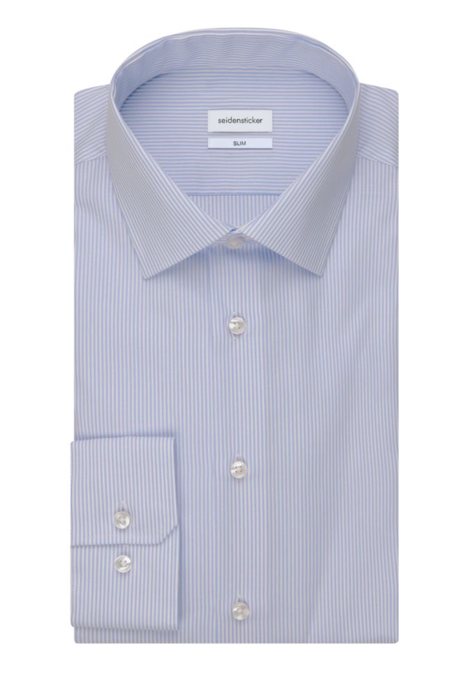 seidensticker Hemd Herren Seidensticker Slim Bügelfreie Streifen kragen Italienisch Lange Ärmel