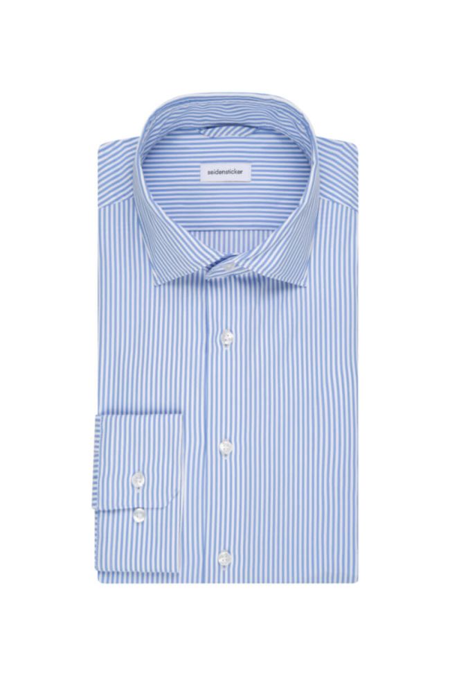 seidensticker Hemd Herren Seidensticker Slim Bügelfreie Streifen kragen Italienisch Lange Ärmel