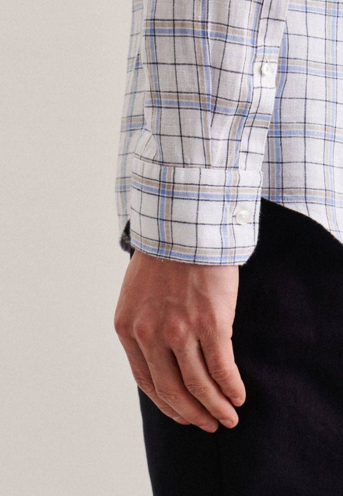 Seidensticker Hemd Herren Seidensticker Slim Karo Kragen Italienisch Lange Ärmel
