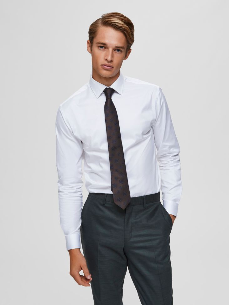 selected Hemd Herren Selected Regular Einfarbig kragen Italienisch Lange Ärmel