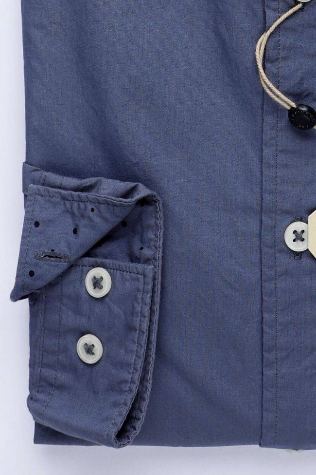 Selected Hemd Herren Selected Slim Einfarbig 100% Baumwolle Kragen Italienisch Lange Ärmel