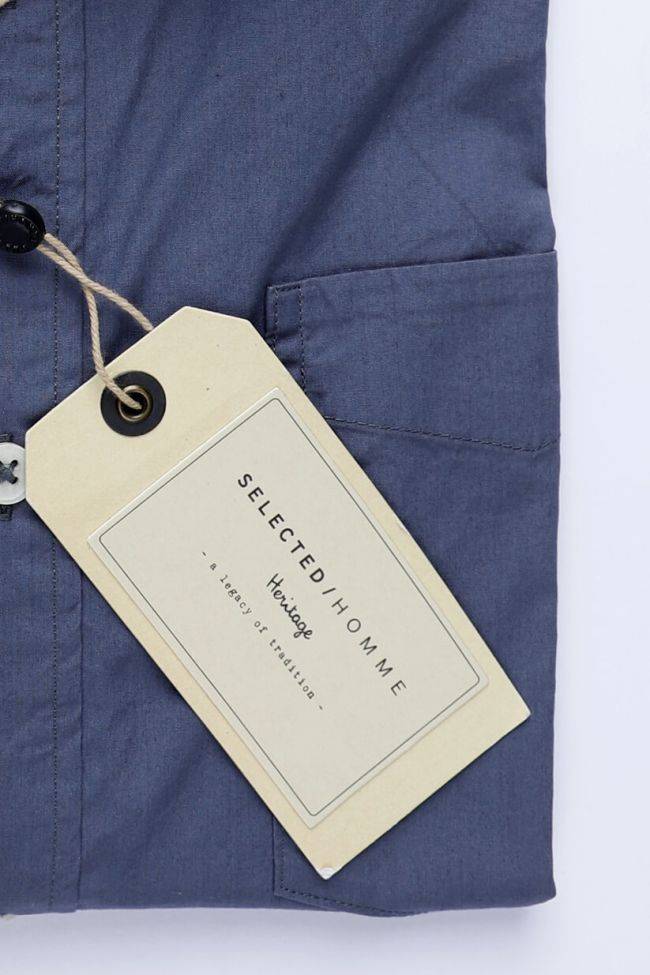 Selected Hemd Herren Selected Slim Einfarbig 100% Baumwolle Kragen Italienisch Lange Ärmel