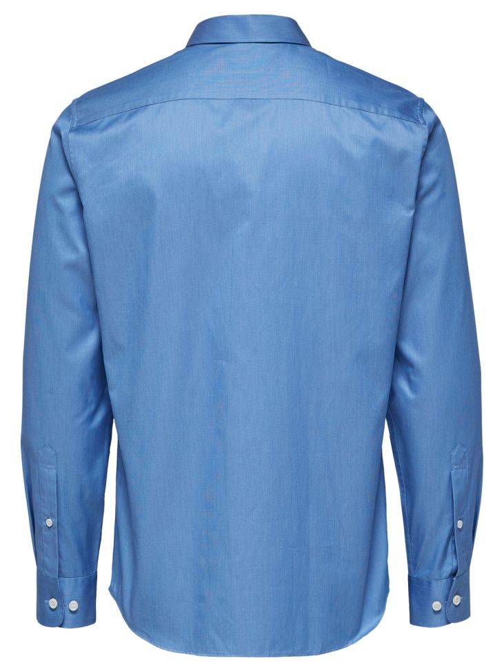 Selected Hemd Herren Selected Slim Einfarbig Kragen Italienisch Lange Ärmel