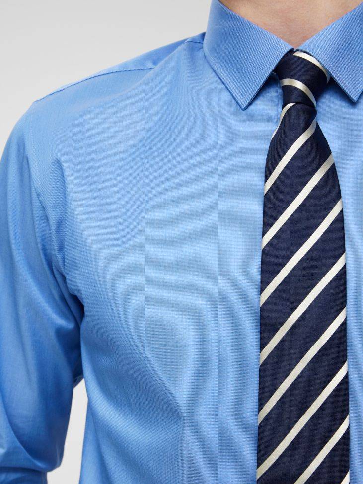 Selected Hemd Herren Selected Slim Einfarbig Kragen Italienisch Lange Ärmel