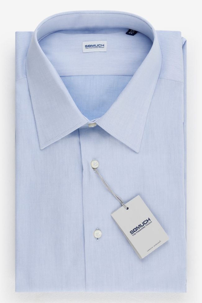 somuch Hemd Herren SOMUCH Regular Einfarbig 100% Baumwolle kragen Italienisch Lange Ärmel