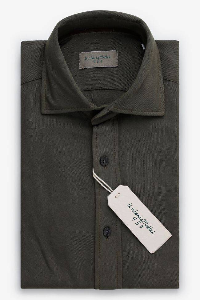 tintoria mattei Hemd Herren Tintoria Mattei Regular Einfarbig 100% Viskose kragen Französisch Lange Ärmel