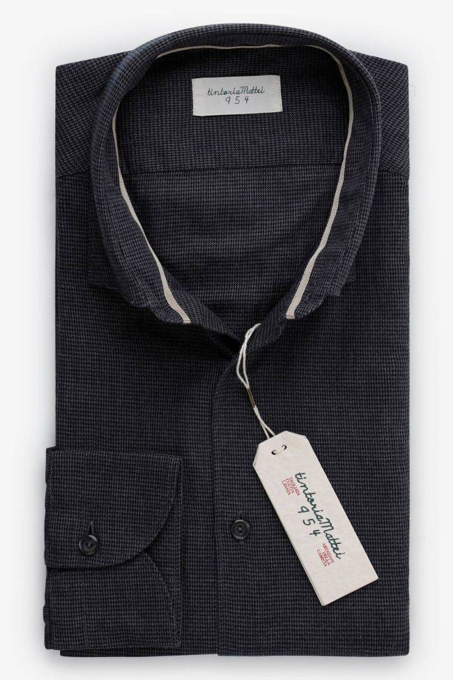 tintoria mattei Hemd Herren Tintoria Mattei Slim Halb Unifarben 100% Baumwolle kragen Französisch Lange Ärmel