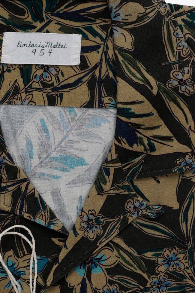 Tintoria Mattei Hemd Herren Tintoria Mattei Slim Muster 100% Viskose Kragen Hawaiikragen Kurze Ärmel