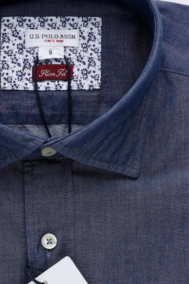 U.s. Polo Assn. Hemd Herren U.S. Polo Assn. Slim Einfarbig 100% Baumwolle Denim Jeans Kragen Italienisch Lange Ärmel