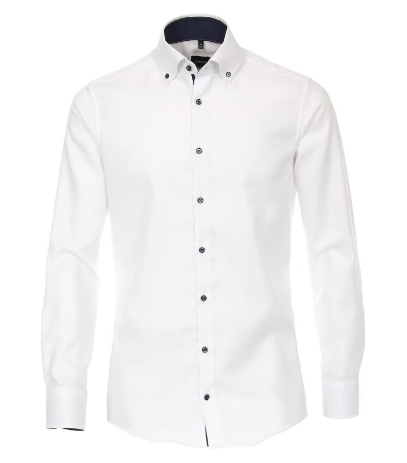 venti Hemd Herren Venti Regular Bügelfreie Einfarbig kragen Button-Down Lange Ärmel