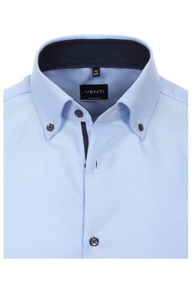 Venti Hemd Herren Venti Regular Bügelfreie Einfarbig Kragen Button-Down Lange Ärmel