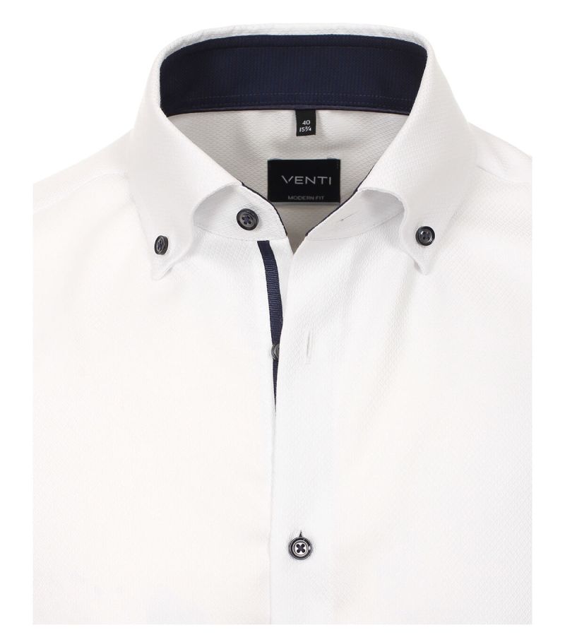 Venti Hemd Herren Venti Regular Bügelfreie Einfarbig Kragen Button-Down Lange Ärmel