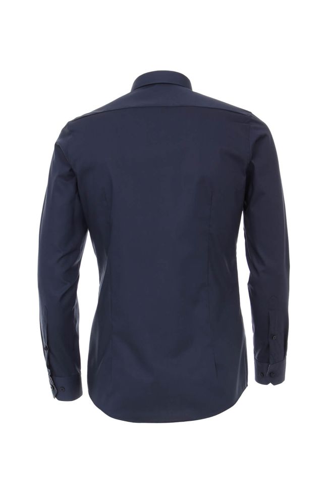 Venti Hemd Herren Venti Slim Einfarbig 100% Baumwolle Kragen Italienisch Lange Ärmel