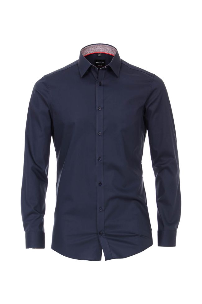 venti Hemd Herren Venti Slim Einfarbig 100% Baumwolle kragen Italienisch Lange Ärmel